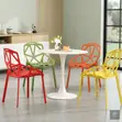 Modern Geometric Plastic Dining Chairs - 4