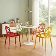 Modern Geometric Plastic Dining Chairs - 5