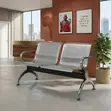Two-Seater Metallic Reception Bench - Gray - 4