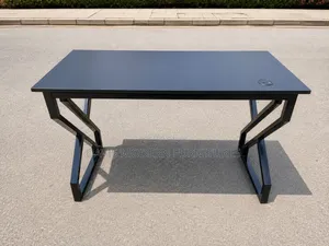 Modern Z-Frame Executive Office Desk - All Black
