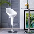 Modern Adjustable Bar Stool Set with High Bar Table - White & Chrome - 2