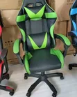Racing-Style Gaming Chair with Headrest & Lumbar Pillows - Green & Black - 1