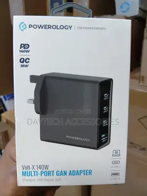 Powerology Volt-X 140W Multi-Port GaN Charging Adapter