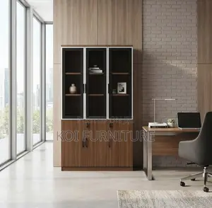 Three-Door Office Cabinet with Key Lock