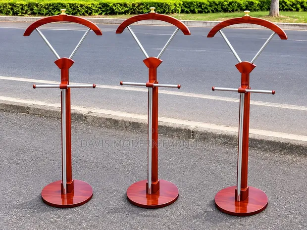 Wooden Suit Valet Stand - Mahogany - 1