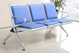 3-Seater Airport Waiting Bench - Blue PU Padded - 2