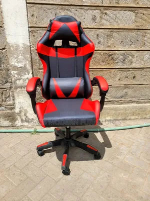 Racing Style Gaming Chair with Headrest & Lumbar Pillows - Red & Black
