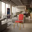 Red Armless Stackable Office Conference Chairs - 4