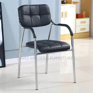 Visitors Office Chair - Black PU Leather