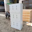 9-Door Metallic Locker Cabinet - Light Grey - 2