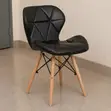 Modern Black Leather Dining Chair - 4