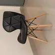 Modern Black Leather Dining Chair - 5