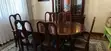 Vintage Expandable Wooden Dining Table Set with Hutch - 1