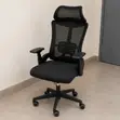 Ergonomic Mesh Office Chair with Headrest - Black - 3
