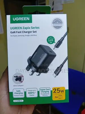UGREEN Zapix Series 25W GaN Fast Charger Set (UK Plug)