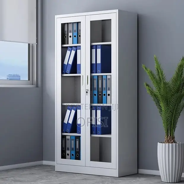 Office Cabinet with Double Glass Doors - 1