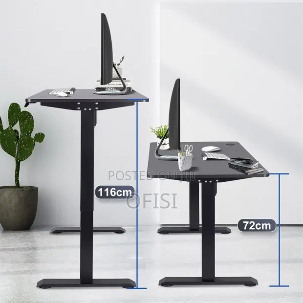 Adjustable Electric Office Desk - Black - 1