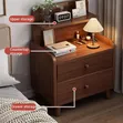 Durable Minimalist Wooden Side Table with Drawer - 2