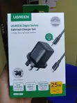 UGREEN 25W PD Fast Charger Adapter + USB-C Cable - Black - 2