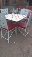 Set of Red & White Hotel Chairs - 1