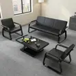 5-Seater Leather Hallway Waiting Sofa - 2