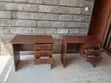 Clerical Brown Study Desk with Drawers - 3