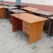 Clerical Brown Study Desk with Drawers - 4