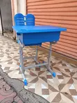 Blue Classroom Kids Desk and Chair Set - 2