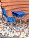 Blue Classroom Kids Desk and Chair Set - 3