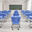 Blue Classroom Kids Desk and Chair Set - 4