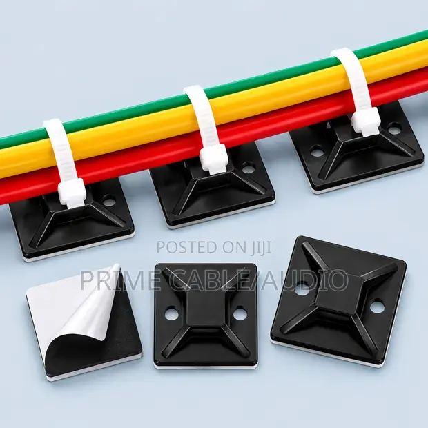 25x25mm Self-Adhesive Cable Tie Mounts - 1
