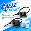 25x25mm Self-Adhesive Cable Tie Mounts - 2