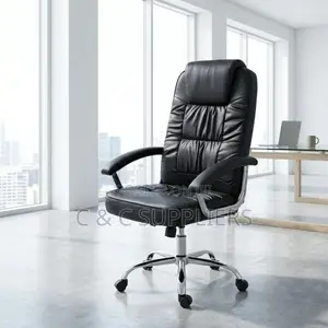 Leather Adjustable Swivel Office Chair with Armrests