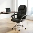 Leather Adjustable Swivel Office Chair with Armrests - 4