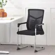 Ergonomic Chrome Base Visitors Chair - Black - 3