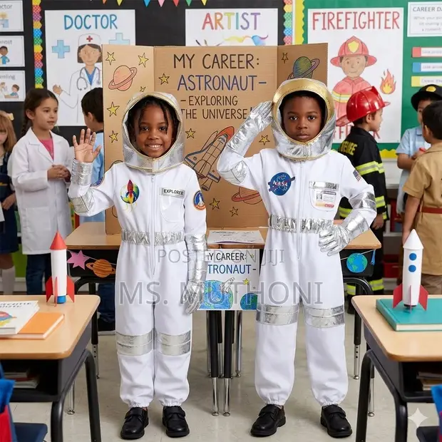 Unisex Astronaut Career Costume for Ages 3-12 - 1