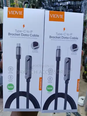 Vidvie 36W USB-C to Lightning Braided Cable with Phone Stand