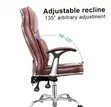 Modern Brown Leather Office Chair - 3