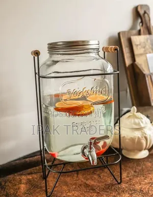8L Glass Juice Dispenser with Metallic Stand