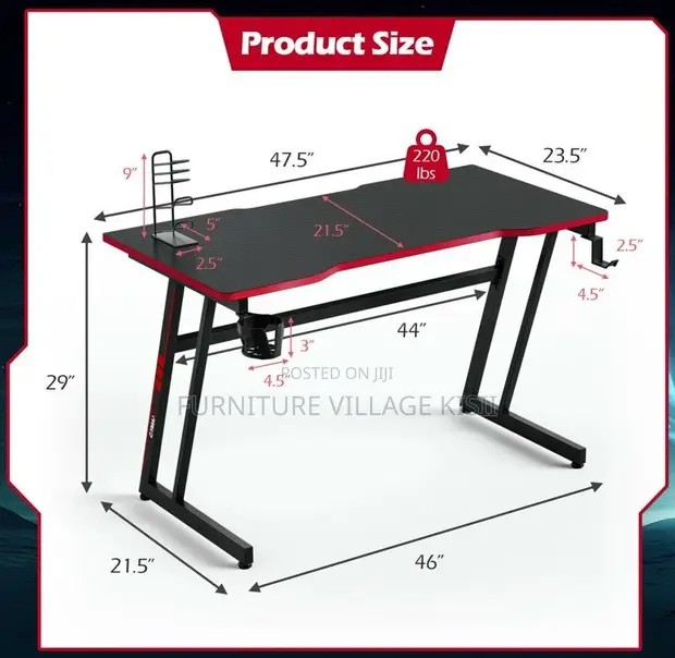 1400mm Gaming Table with LED Light - 1