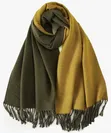 Lady's Double Sided Pashmina Scarf - Njano na Kijani - 1