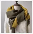 Lady's Double Sided Pashmina Scarf - Njano na Kijani - 2