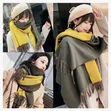 Lady's Double Sided Pashmina Scarf - Njano na Kijani - 3