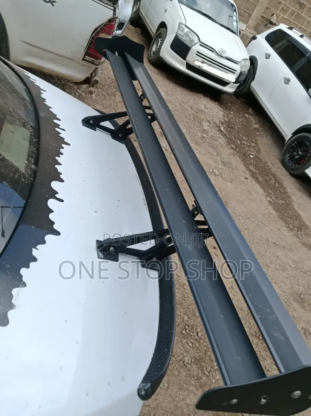 Universal Double Deck Aluminum Rear Spoiler - Nyeusi Matte - 1