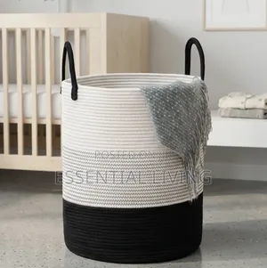 Large Woven Rope Laundry Hamper with Handles