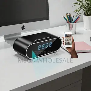 Smart Home WiFi Alarm Table Clock Hidden Spy Camera