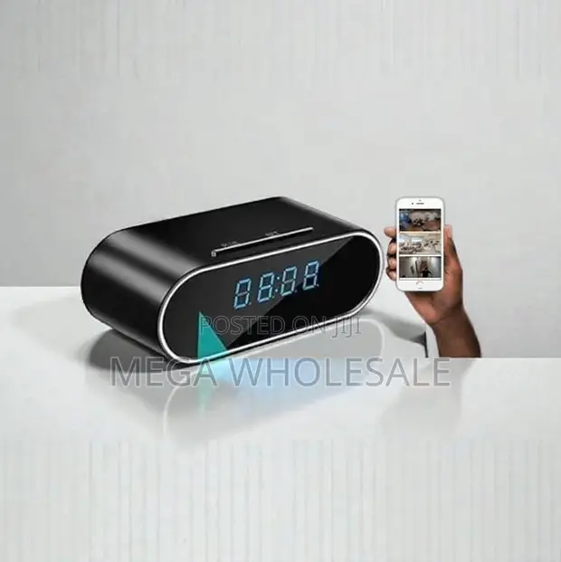 Mini HD WiFi Alarm Clock Spy Camera Iliyofichwa - 1