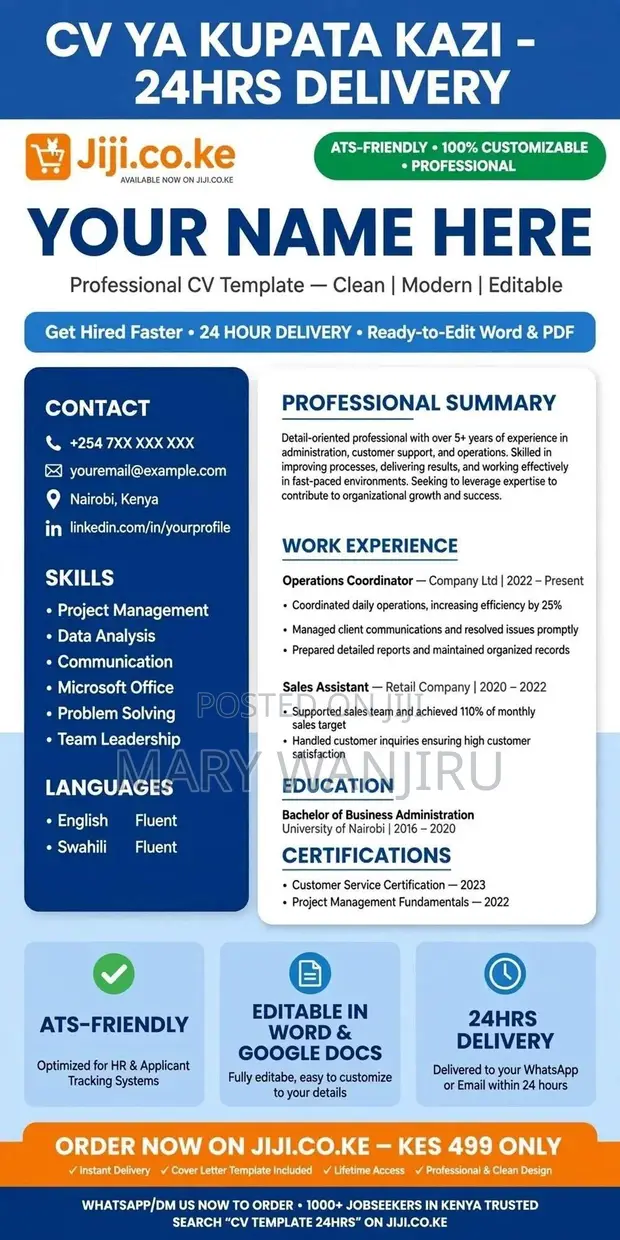 CV + Cover Letter + LinkedIn Optimization - Utoaji Saa 3 - 1