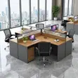 Curved 4-Desk Workstation - 1