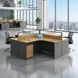 Curved 4-Desk Workstation - 2